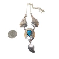 Vintage Navajo Shadowbox Feather Necklace Arnold Maloney