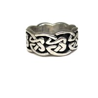 Wide Vintage 90s Sterling Celtic Band Ring Size 5