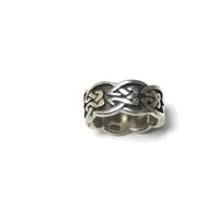 Wide Vintage 90s Sterling Celtic Band Ring Size 5