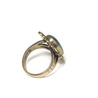 Vintage 12K GF Southwestern Malachite Ring Size 8