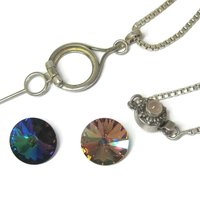 Vintage Sterling Interchangeable Pendant Rose Quartz Chain