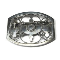 Estate Mexican Sterling Amethyst Brooch