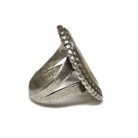 Large Vintage Sterling Abalone Ring Size 7