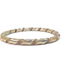 Heavy Vintage Twisted Sterling Bangle Bracelet 7.75 Inches