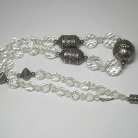 Vintage Sterling Czech Glass Faceted Bead Necklace