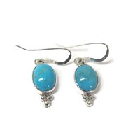 Southwestern Sterling Turquoise Dangle Earrings