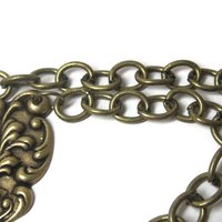 Vintage Brass Rhinestone Runway Bib Necklace