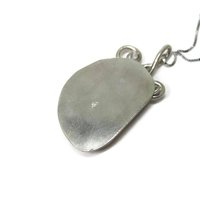 Vintage Sterling Green Beach Glass Pendant Necklace