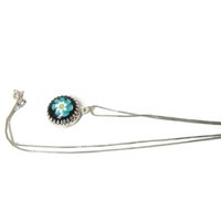 Vintage Sterling Art Glass Flower Pendant