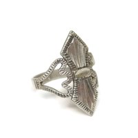 Vintage Sterling Diamond Cut Ring Size 6
