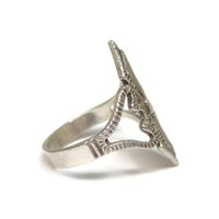 Vintage Sterling Diamond Cut Ring Size 6