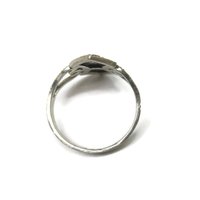 Vintage Sterling Diamond Cut Ring Size 6