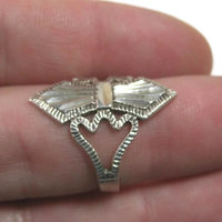 Vintage Sterling Diamond Cut Ring Size 6