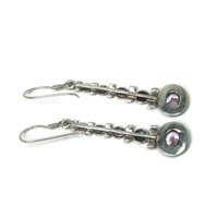 Long Sterling Pink Topaz Earrings