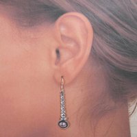 Long Sterling Pink Topaz Earrings