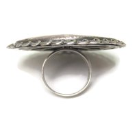 Huge Estate Sterling Red Shell Ring Size 7.5