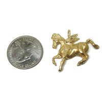 Vintage 14K Pegasus Pendant Winged Horse Necklace