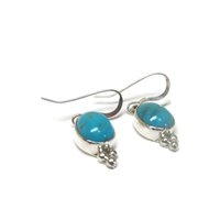 Southwestern Sterling Turquoise Dangle Earrings