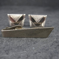 Vintage Cufflinks Tie Clip Set Styled by Fifth Avenue