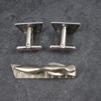 Vintage Cufflinks Tie Clip Set Styled by Fifth Avenue