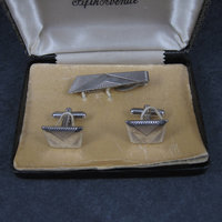 Vintage Cufflinks Tie Clip Set Styled by Fifth Avenue