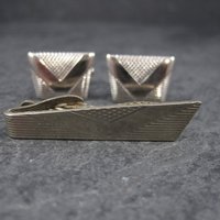 Vintage Cufflinks Tie Clip Set Styled by Fifth Avenue