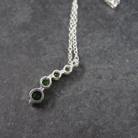 90s Vintage 10K Chrome Diopside Journey Pendant Necklace