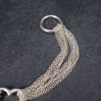 Vintage Silvertone Heart Toggle Bracelet 8 Inches