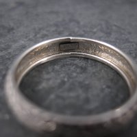 Vintage 14K White Gold Starburst Wedding Band | Size 5 Stacking Ring | Retro Gold Bridal Jewelry