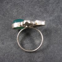 Vintage Green Onyx Baroque Pearl Ring Sterling Size 7