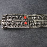 Vintage Etruscan Coral Bracelet 800 Silver