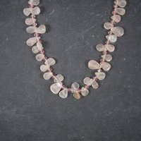 Vintage Sterling Rose Quartz Choker Necklace Carolee 15 Inches