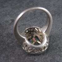 Mystic Topaz Blue Diamond Ring Sterling Size 6