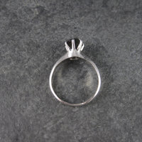 Vintage Sterling Garnet Solitaire Ring Size 5