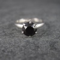 Vintage Sterling Garnet Solitaire Ring Size 5
