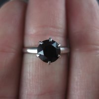 Vintage Sterling Garnet Solitaire Ring Size 5