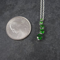 90s Vintage 10K Chrome Diopside Journey Pendant Necklace