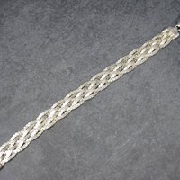 Vintage Italian Sterling Braided Bracelet 7.5 Inches