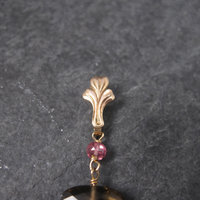 Antique 10K Gold Lavalier Pendant | Quartz Drop Necklace by Esemco Shiman Mfg Co | Edwardian Style Fine Jewelry