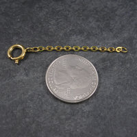 Vintage Gold Tone Necklace Extension 2.25 Inches Chain Extender Large Spring Ring