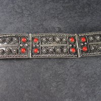 Vintage Etruscan Coral Bracelet 800 Silver
