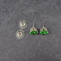 May Birthstone Emerald Sterling Stud Earrings 8mm