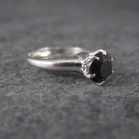 Vintage Sterling Garnet Solitaire Ring Size 5