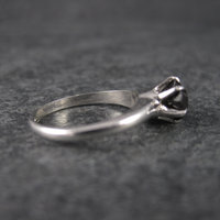 Vintage Sterling Garnet Solitaire Ring Size 5