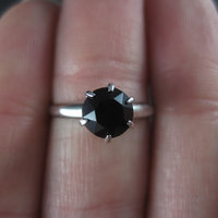 Vintage Sterling Garnet Solitaire Ring Size 5