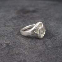 Vintage Sterling Intertwined Heart Ring Size 6.5