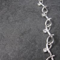 White Zircon Blue Topaz Heart Necklace 18 Inches