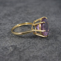 Vintage Amethyst Engagement Ring 10K Yellow Gold Solitaire Size 5