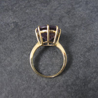 Vintage Amethyst Engagement Ring 10K Yellow Gold Solitaire Size 5