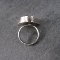 Estate Designer Sterling Biwa Pearl Art Glass Ring Size 7-8